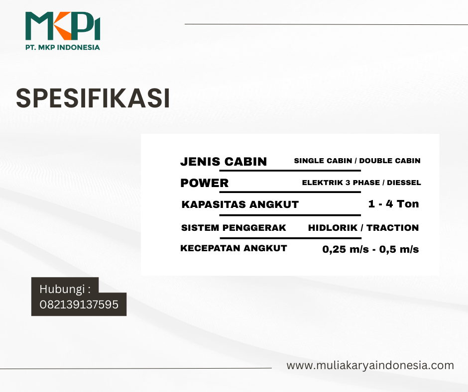 Sewa Lift Barang di Magelang